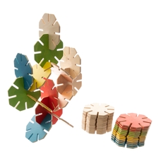 POLYDRON Wooden Octoplay Offer - Natural and Bright Colours - Pack of 40